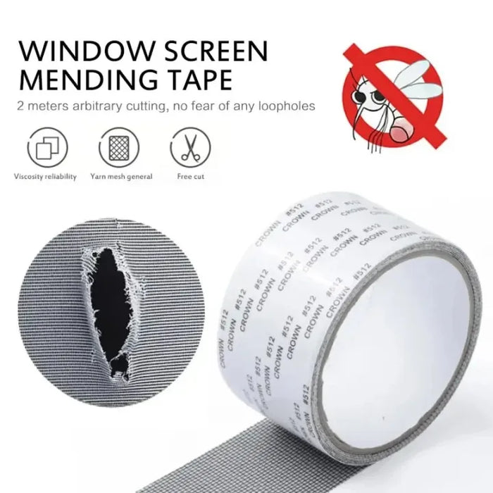 Window Screen Repair Tape,Self Adhesive Mesh Tape Anti Insect Mosquito Mesh Broken Holes Repairing